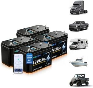4 Pack 12V 120Ah LiFePO4 Lithium Batteries, Dual-Purpose Starting & Storage