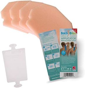 BackBliss Replacement Refill Pads And Pad Back For Back Lotion Applicators - 4 X Hygienic Washable Velvet-Like Replacement Pads And 1 X Plastic Pad Back