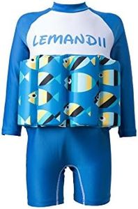 Baby Kids Floatation Suit Float One-Piece Swimwear Buoyancy for Girls Boys 50+Blue 5-6years