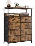 Nicehill Chest of Drawers, Dresser for Bedroom with 8 Drawers, Tall Storage Organizer Unit with 2-Layer Shelves, Large Storage Organizer Unit for Bedroom, Kids room, Living room, Closet(Rustic Brown)