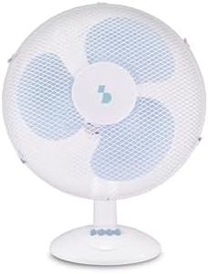 BEPER P206VEN240 Table Fan, Diameter 40 cm, 40 W, 3 Selectable Speeds, Head with Adjustable Vertical Tilt, Oscillation Function, White, Plastic