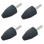 4 pcs 25mm Stone Rotary Grinding Bits with 1/4 Inch Shank, Aluminum Oxide Mounted Grinding Point for Grinding, Polishing，Deburring Ferrous Metals（4pcs 6x25 cone head）