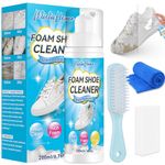 MiotuHome Shoe Cleaner, 6.76 Oz Shoe Cleaning Kit with Brush& Towel, Trainer Cleaner Kit Removes Dirt and Stain, Sneaker Cleaner for White Shoes, Leather, Knit, Boots, Canvas, Nubuk, Suede Cleaner