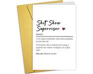 Nchigedy Funny Thank You Card for Supervisor, Hilarious Supervisor Leaving Card, Rude Birthday Card for Superior Boss