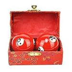 Kisbeibi Baoding Balls, 4.45 cm/1.75 Inch Chinese Baoding Balls with Box, Feng Shui Tai Chi, Dragon and Phoenix Baoding Balls, Health Balls, Finger Training, Meditation, Relaxation