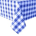 Hiasan Checkered Square Tablecloth - Stain Resistant, Waterproof and Wrinkle Resistant Washable Table Cloth for Dining Room, 60 x 60 Inch, Royal Blue and White