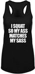 WINGZOO Womens Workout Tank Tops-Novelty Funny Saying Humor Fitness Gym Squat Racerback Sleeveless Shirts for Women Black