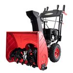 PowerSmart 26-Inch 2-Stage Snow Blower, 4-Stroke 212cc Gas Powered, Electric Start, Red and Black, PS2260L