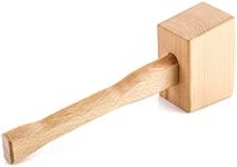 QWORK Wooden Mallet, 9.5" Manual Ice Hammer Mallet Beech Solid Carpenter Wood Hammer Woodworking Hand Tool