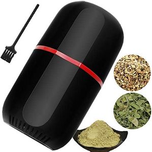 Turimon Herb Grinder Electric, Large Herbal/Coffee Grinders / Mill / Crusher for Spice and Herbs With Cleaning Brush - Black - 4.2 oz Capacity