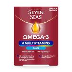 Seven Seas Omega-3 & Multivitamins Man, with B Vitamins and Magnesium, 30-Day Duo Pack, 30 Omega-3 Capsules and 30 Multivitamin Tablets