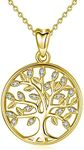 CELESTIA Tree of Life Necklace, Women's 925 Sterling Silver Tree of Life Pendant with Chain, Jewellery Gifts for Mother, Daughter, Grandma, Sister, Sterling Silver, Cubic Zirconia