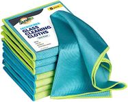 SCRUBIT Microfiber Cloths for Glass [8 Pack] – Lint Free Window Cleaning Cloth for Mirrors, Eyeglasses, Windows, Shower Glass Doors – Reusable and Washable Polishing Towels - 16” x 16”