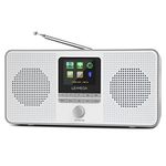 LEMEGA IR4S Stereo WIFI Internet Radio,Portable DAB/DAB+/FM Digital Radio,Spotify Connect,Bluetooth Speaker,Dual Alarms Clock,60 Presets,Headphone-Output,Batteries or Mains Powered - Grey