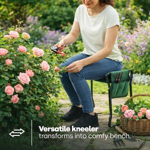 LIVIVO Folding Garden Kneeler Seat – Portable Outdoor Bench