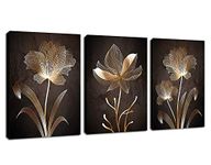 Abstract Wall Art Flowers Canvas Pictures Contemporary Minimalism Abstract Blooms Canvas Artwork for Bedroom Bathroom Living Room Office Wall Decor Framed Ready to Hang 30cm x 40cm x 3 Pieces