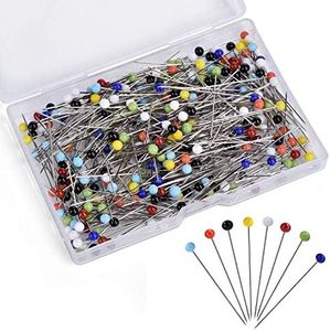 Sewing Pins for Fabric, Glass Ball Multicolored Head Pins,Straight Quilting Pins Long 1.5inch,for Quilting, Fabric, Silk, DIY,Dressmaker & Decoration(250pcs,with Case)