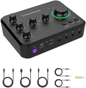 NearStream Audio Interface for Recording, Streaming, Podcasting, Rechargeable Audio Mixer with Pro-preamp, 8 Channel, XLR, 48V Phantom Power, Line & DI Inputs, Bluetooth, for PC & Smartphone (AMIX20B)