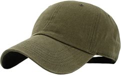 KB-LOW OLV Classic Cotton Dad Hat Adjustable Plain Cap. Polo Style Low Profile (Unstructured) (Classic) Olive Adjustable