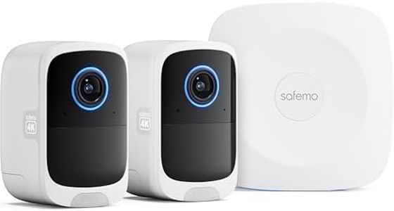 Safemo Sistema di telecamere di sicurezza wireless 4K, durata della batteria di 180 giorni, visione notturna a colori, AI locale e archiviazione, sirena integrata, audio a 2 vie, nessun canone