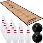 Sitroasho Mini Bowling Set Indoor Outdoor Indoor Bowling Set with Guide Arrow Mat Gold and Silver Medal Backpack Dispensing Suitable for Family Friends Family Party Entertainment