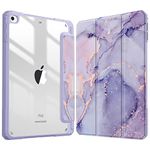 FINTIE Hybrid Case Compatible with iPad Mini 5th Generation (2019) / iPad Mini 4th Generation (2015) 7.9 inch - Slim Shockproof Cover with Clear Back, Auto Wake/Sleep, (Z-Lilac Purple)