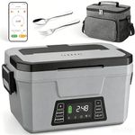 WisaKey 100W Electric Lunch Box for Adults, 1.8L Large Capacity Heated Lunch Box Food Heater for Car Truck Drivers, Leakproof, 3 in 1 12V/24V/230V Portable Food Warmer Lunchbox with Lunch Tote, Green