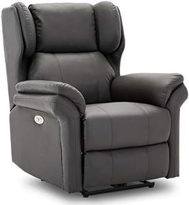 More4Homes OAKFORD ELECTRIC AUTO RECLINER WING BACK LOUNGE BONDED LEATHER CHAIR WITH USB CHARGER (Slate)