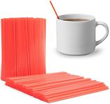 Prestee Plastic Coffee Stirrers 2000 Count - 5 Inch Red Coffee Stir Sticks, Plastic Coffee Straws, Disposable Stir Sticks for Hot and Cold Beverages, Cocktail Swizzle Sticks for Coffee and Drinks