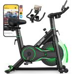 SLUNSE Exercise Bike for Home Use, Adjustable Magnetic Resistance Spin bike with Smart APP, Home Gym Equipment Stationary Bike with Dumbbell Rack, LCD Display, Tablet Holder, 180KG Weight Capacity
