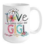 NAZENTI Love being called Gigi Coffee Mug Grandma Gifts for Women Gigi Coffee Mug Mothers Day Gifts for Gigi for Women Grandma Gifts Gigi Gifts from Grandson Grandkids Cup 15 Oz White