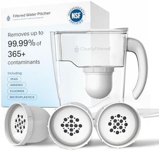 Clearly Filtered Water Pitcher with Filter + 3 Additional Replacement Filters