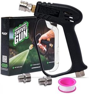 Slick Products Short Pressure Washer Gun with Swivel – High Pressure Water Handle with 3/8" Male Plug and 1/4” Quick Connector Coupler – Compatible with Foam Cannon – Car Wash Foam Gun