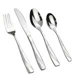 Lesbye Kitchen Cutlery Sets, 32 Pieces/Service for 8, Stainless Steel Dinnerware Knife Fork Spoon