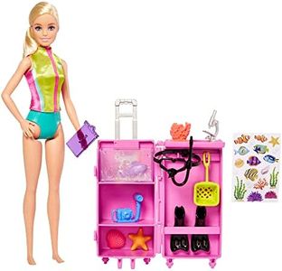 Barbie Marine Biologist Doll & 10+ Accessories, Mobile Lab Playset with Blonde Doll, Case Opens for Storage & Travel