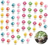 Cute Tiny Mushrooms Mini Resin Mushrooms,100Pcs Fairy Garden Miniatures Mushrooms,Miniature Garden Mushroom Mini Figurine Fairy Garden Resin Mushroom Ornament Slime Charm Mushroom Decor Model