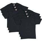 Hanes Men's ComfortSoft T-Shirt (Pack of 6), Black, Large