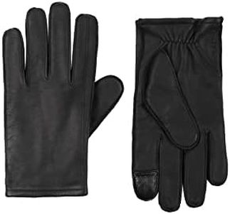 Calvin Klein Mens Index Point Leather Glove, Black Index, Medium