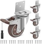 W B D WEIBIDA 3 Inch Side Mount Casters Wheels, L-Shaped Rubber Casters Set of 4, 360 Degree Ball Bearing Swivel Casters, Heavy Duty Casters Wheels for Workbench, Baby Beds, Cabinets, Tables