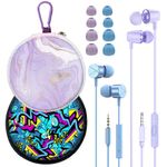 GOGOSINIS 2 Packs of Earbuds Set with Case for Kids for School, Wired Headphones with Case and Small Size Ear Tips, Aesthetic Ear Buds with Cute Case, Earphones for Phone and PC Laptop (Graffitist)