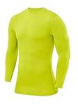 PowerLayer Compression Tops for Men and Boys Base Layers Men Running Top Thermal Shirt - Crew Neck - Lime Punch, XS