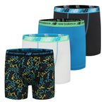 New Balance Boys' 3.5" Underpants, Performance Boxer Briefs Trunks (4 Pack), Spice Blue Electric/Ice/Spice Blue/Black, Large