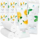 60 Hot or Cold Wrapped Moist Towels - 9'' x 9" Moist Towelettes Individually Wrapped Disposable Face & Hand - Pre-Moistened Hand Wipes Soft Refreshing, Travel, Spa, Restaurant - Mixed