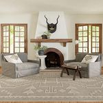 Rugs USA x Lauren Liess Sequoia Tribal Textured Indoor/Outdoor Area Rug, 5' x 7' 6", Beige