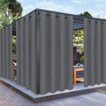 PureFit Outdoor Curtains for Patio Waterproof Weatherproof, UV and Fade Resistant Outside Curtains for Gazebo, Front Porch, Pergola, Sun Blocking Privacy Curtain, 52W x 95L inch, 1 Panel, Gray