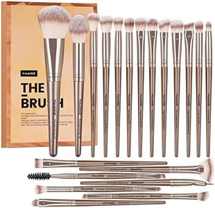 MAANGE Makeup Brushes 20Pcs Makeup Brush Set Premium Synthetic Foundation Face Powder Blush Concealers Make Up Brushes Sets with Gift Box（Champagne)