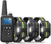 FunniPets Dog Training Collar 3 Pack - 2600Ft Dog Shock Collar with Remote Control Waterproof E Collar for Dogs Training with Beep Vibration Shock Flashlight (3 PACK, 2 Green+Black)