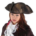 Elope Fancy Dress Hat Scallywag Pirate Tricorn Hat One Size Black