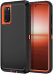 I-HONVA for Galaxy S20 Case 6.2 inch [Not fit S20 Plus] Shockproof Dust/Drop Proof 3-Layer Full Body Protection [Without Screen Protector] Rugged Heavy Duty Durable Case for Galaxy S20,Black/Orange