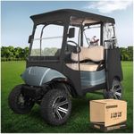 10L0L Golf Cart Driving Enclosure 2 Passenger fit Yamaha G14 G16 G22 G29 Drive and Drive 2, Golf Cart Rain Cover with Clear Roll-Up Windshield, Side Mirror Openings, Waterproof Oxford Cloth Enclosure